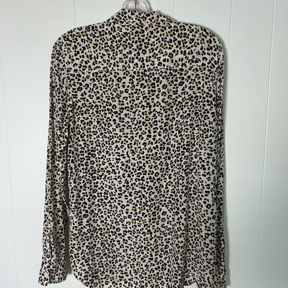 Equipment Silk Leopard Print Blouse L - Picture 3 of 8